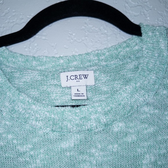 New J. Crew Frosted‎ Seaweed Green Crewneck Beach Sweater Size Large - Picture 4 of 9